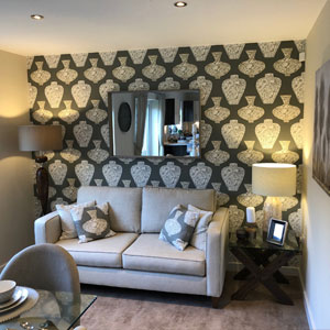 Modern living room at Gower Homes showhome